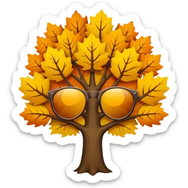 autumn trees in sunglasses lens sticker