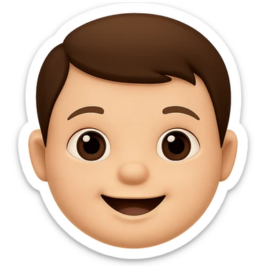 Edit the emoji style baby to have brown hair with no background. Keep the emoji style consistent and the background transparent. sticker