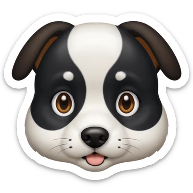black and white dog spotted sticker