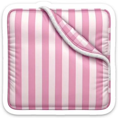 folded blanket with pink and white plaid pattern sticker