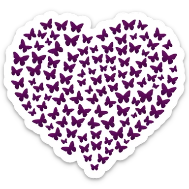 butterfly swarm forming heart silhouette sticker