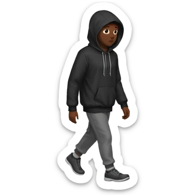 Hooded Street Walker black man  sticker