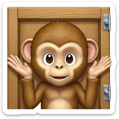 monkey knocking on door sticker