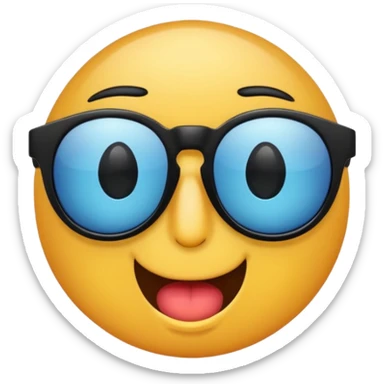 Funny face sunglasses sticker