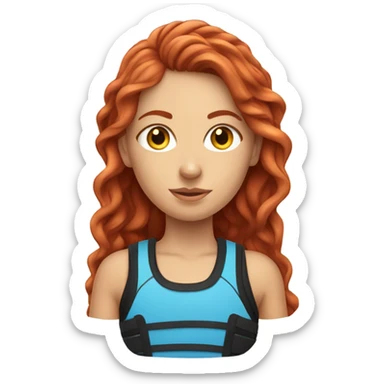 Red haired, blue eyed girl wakeboarding  sticker