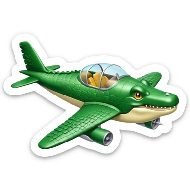 crocodile flying an airplane sticker