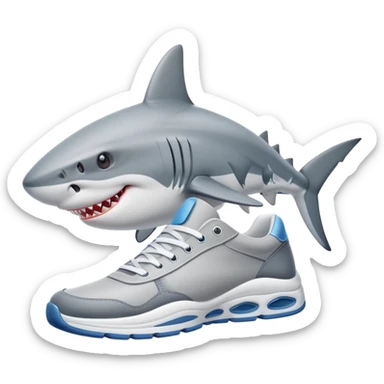 Un tiburón con zapatillas  sticker