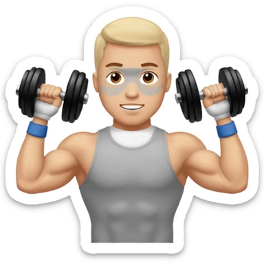 ligth man exercising with weights sticker
