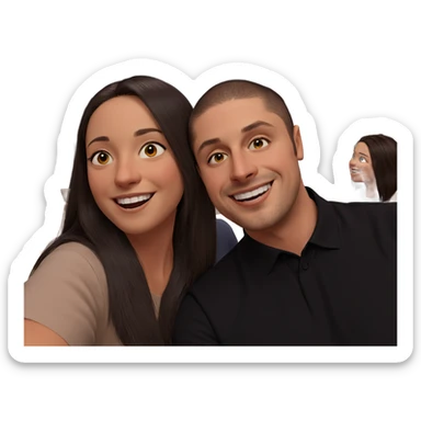 smiling group of friends indoors sticker