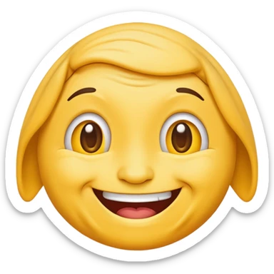 Normal yellow simple Emoji Smiling with wrinkles sticker