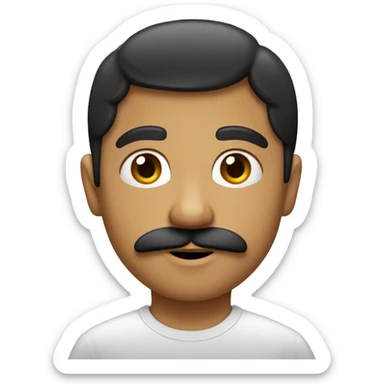 niño enojado calvo y con bigote  sticker