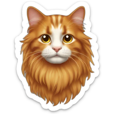 ginger long hair cat sticker