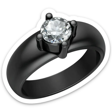 A Obsidian ring,with a Moisanite gem in the center sticker