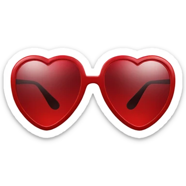 Red heart sunglasses sticker