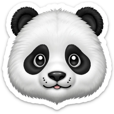 panda face with a paw print sticker
