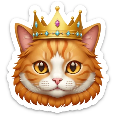 Cat wearing a crown sticker