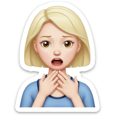 female choking myself sticker