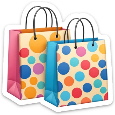 2 beautiful shopping bag with details sticker