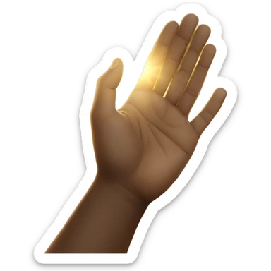 prayer hands with halo and light coming from the sky sticker