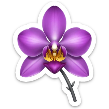 metallic chrome minimalistic all gray orchid sticker