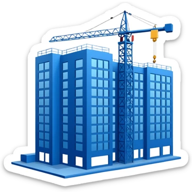 blue hard construction drawing sticker