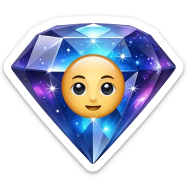 Galaxy within a diamond sticker