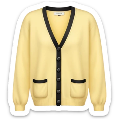 Pastel Yellow Cardigan with a line of black buttons  sticker