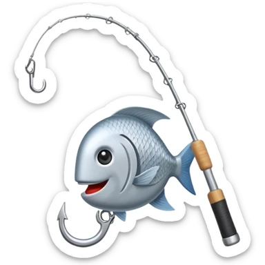 fishing rod hook sticker