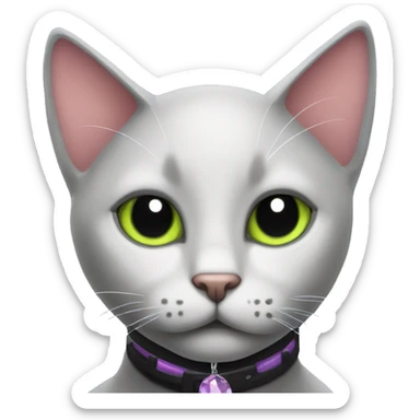 Black cat with plumbob collar  sticker