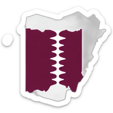 Qatar map and flag sticker