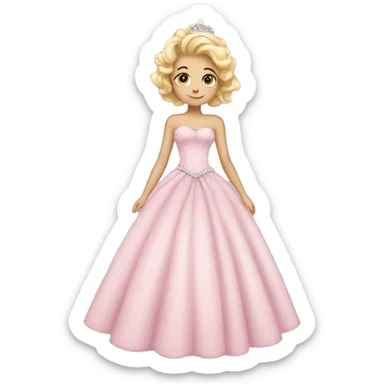 pretty princess dress sparkly pale pink sticker