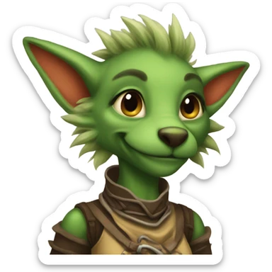 Furry anthro Kobold cute looking female sticker