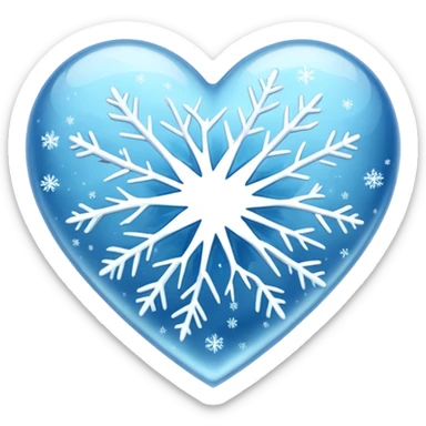 cold winter heart sticker