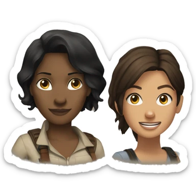 Elena Fisher and Chloe Frazer Uncharted sticker