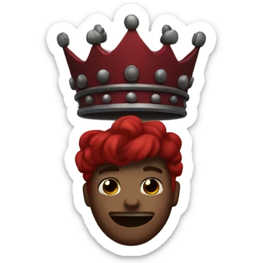 Dark red crown sticker