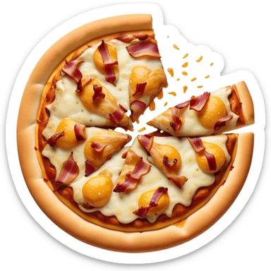 Bbq chicken pizza with bacon and cheddar cheese sticker
