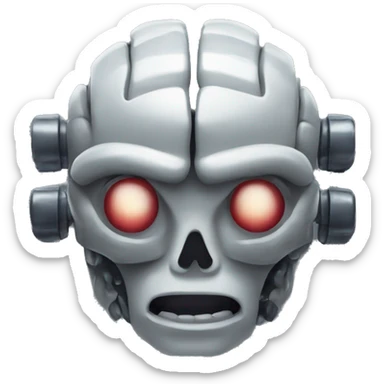 evil diabolical robot brain sticker