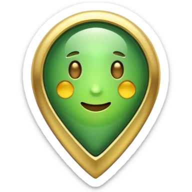 pin location with golden and green colours sticker