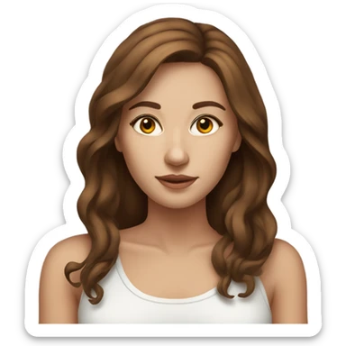 stunning beauty, thin woman, brown haired  sticker