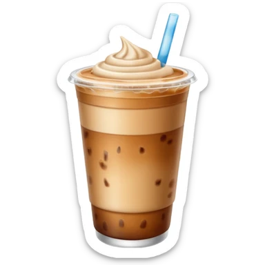 Iced latte without cream and in a plastic cup  sticker