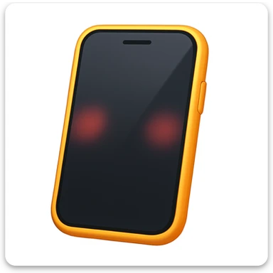 Edit the phone emoji exactly like the reference but remove the circle button at the bottom and show some of the side of the phone, in iOS emoji style. Add a slight blush to the phone. Keep all other details and style the same as the iOS emoji style. sticker