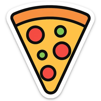 colored slice of pizza icon sticker