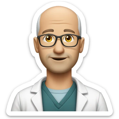 Balding male science teacher sticker