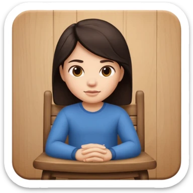 Memoji sitting on a chair from behind (pnly hair and back of the chair shown) focusing  sticker