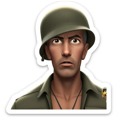 boys in nature with military vehicles sticker