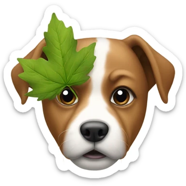 dog leaf sticker