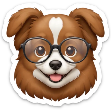 Dog with glasses sticker