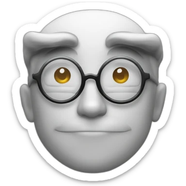 un visage rond avec des lunettes sticker