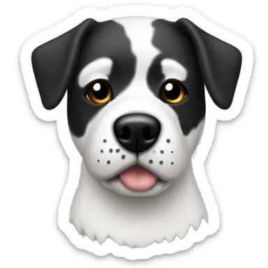 White Dog with black patches covering eyes sticker