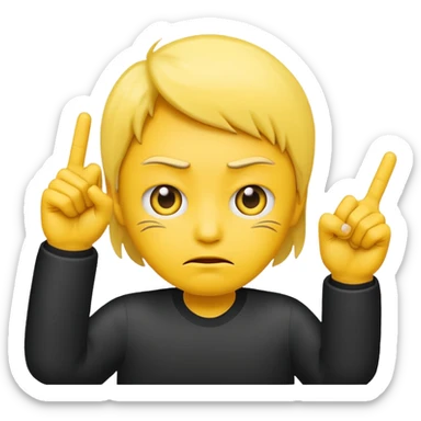 rolling eyes emoji holding up middle fingers on each side sticker